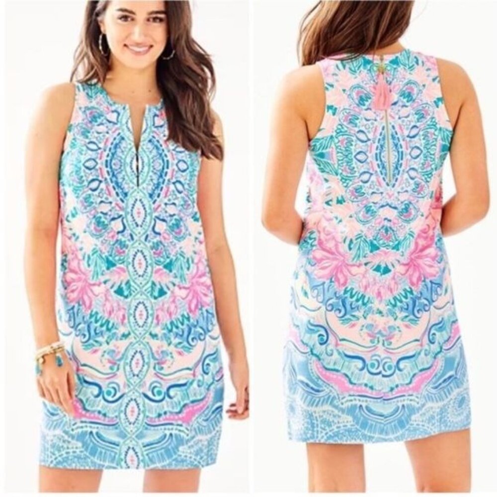 Lilly Pulitzer Women's Multicolor Cotton Kelby Shift Dress Hot Tamale Sz 6 2451 - Picture 2 of 14